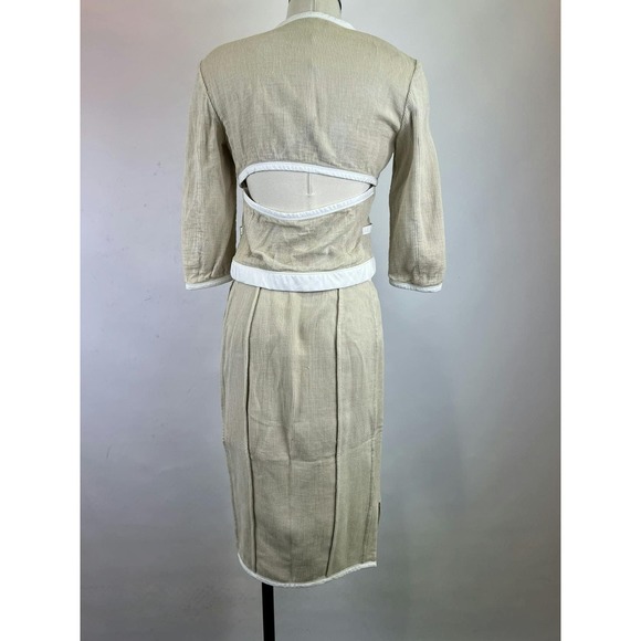 Narciso Rodriguez Ecru Wool Skirt Jacket Suit Set Size US 6 - Picture 7 of 14